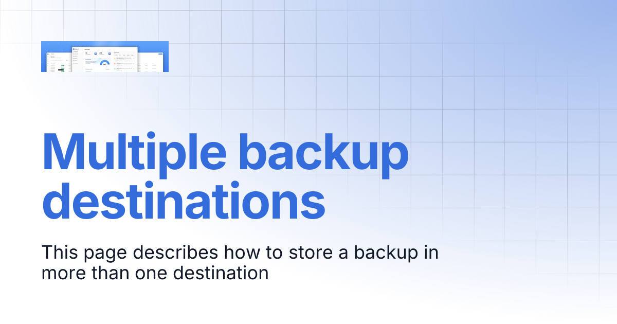 Multiple backup destinations | Duplicati